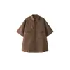Ropa Vintage Verano 2025 Retro Japonés Ropa de Trabajo Camisa de Manga Corta para Hombres y Mujeres Holgada Pareja Casual Camisa de Media Manga