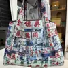 Bolsa de Compras Plegable Ecológica, Bolsa de Almacenamiento de Tela Oxford, Bolso de Hombro Portátil de Gran Capacidad, Bolsa Grande para Supermercado