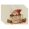 Amazon Manteles Navideños Muñeco de Nieve Árbol de Navidad Manteles Decoración de Mesa de Comedor Occidental Manteles Aislantes Fiesta Navideña