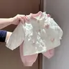 Novos estilos de outono e inverno para meninas: moletoms e calças infantis da moda, roupas de bebê acolchoadas e forradas com fleece, vestuário infantil espesso