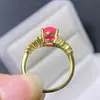Anillo Nuevo de Ópalo Rosa Colorido Piedra Principal 7*9mm Plata S925 Incrustación Fina