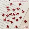 Accesorios para Uñas con Lazo Rojo Ankela, Artículo Popular de Celebridad de Internet, Decoración de Uñas con Lazo Rojo Vino 3D Navideño