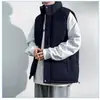 2026 Estilo Americano Cor Sólida Gola Alta Colete Masculino Roupa de Inverno Quente Espessado Versátil Jaqueta de Algodão Casaco Tendência