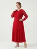 Vestido Talla Extra al por Mayor de Fábrica con Mangas de Encaje Patchwork, Vestido Largo de Seda de Leche para Mujer con Mangas de Encaje, Moda Transfronteriza Europea y Americana
