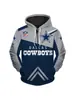 Sudadera con capucha y cremallera deportiva para hombre de exportación transfronteriza, temática de fútbol americano de la NFL, sudadera con capucha multicolor
