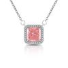 Transmissão ao Vivo Venda Quente Pedra Preciosa Cor Flash Diamante Alto Carbono Corte Flor de Gelo Princesa Quadrado Colar Corrente Clavícula Moda Transfronteiriça Feminina Europeia e Americana