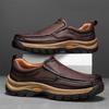 2025 Sapatos Masculinos Transfronteiriços Tamanho Grande Sapatos Casuais Masculinos Primavera Novo Solado Macio Sapatos para Meia-idade e Idosos Sapatos de Couro