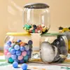 Cubo de Almacenamiento Transparente para Juguetes de Muñecas Plástico PP Sala de Estar Organizador Simple Tubo Taburete de Almacenamiento para Juguetes de Peluche con Tapa