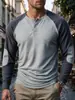 Sudadera casual estilo americano para comercio exterior transfronterizo europeo y americano, con patrón de gofres, bloques de color, manga larga, cuello redondo con dos botones