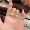 Coleção Popular de Pulseiras de Luxo Leve Estilo Transfronteiriço do Xiaohongshu Cheia de Diamantes Escovado Temperamento de Alto Padrão Colar Super Feérico