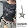 Colar Cruz de Prata Nicho Coreano Corrente de Suéter Longa Retrô Punk Moda Elegante Versátil