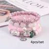 Venta Directa de Fábrica Venta Caliente Transfronteriza Europea y Americana Estilo Bohemio Pulsera de Cuerda Elástica con Cuentas Multicapa Venta al por Mayor
