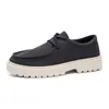 Nueva colección de otoño e invierno: Zapatos de hombre de color liso, suela gruesa, que aumentan la altura, modernos y a la moda, adecuados para adolescentes, estilo casual, disponibles en tallas grandes y ofrecidos para dropshipping