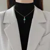 [Acero de Titanio] Cielo Estrellado Galaxia Estrella Luz Lujo Magnífico Collar Completo de Diamantes Cadena para Clavícula Fácil de Combinar Cadena de Acero de Titanio para Mujer