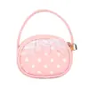 Bolsa Redonda Pequena de Renda com Bolinhas Estilosa para Meninas Bolsa de Mão Mini Princesa Fofa Bolsa de Acessórios Novas Bolsas Infantis