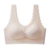 Top push-up de renda sem costura, costas bonitas, almofada de látex removível, colete de renda anti-luz, sutiã feminino