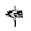 Estilo Blanco y Negro Música Radio Retro Disco Calavera Creativa Mano Disco Accesorios Pin de Solapa Insignia de Metal Ropa