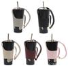 Juego de taza de té con leche ajustable de PU portátil para exteriores, taza de café con aislamiento térmico y velcro, botella de agua con cubierta protectora antiescaldaduras