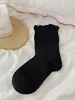 Calcetines blancos para mujer para verano, finos, huecos, transpirables, de media pantorrilla, calcetines dulces con encaje, calcetines JK sin costuras de algodón puro holgados