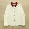 Cardigan Feminino de Gaze Dupla com Gola Color Block, Botões Múltiplos, Manga Longa, Estilo Artístico Simples, Nova Coleção Primavera 2026