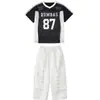 Ropa de Danza Jazz para Niñas, Moderna Versión Coreana, Jazz Street Dance, Atuendo de Rendimiento Infantil Moderno y Holgado, Verano