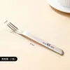 Tenedor de Fruta de Doble Uso de Alta Gama para Restaurante Tenedor de Postre de Dibujos Animados 316L Tenedor de Pastel de Larga Empuñadura para el Hogar Tenedor de Snack de Lujo Accesible