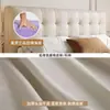 Cama Matrimonial Estilo Francés Color Crema Estilo Waffle para Dormitorio Principal de Apartamento Pequeño con Almacenamiento, Cama de Cuero Genuino, Cama con Almacenamiento Deslizante Neumático de Madera de Haya