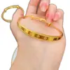 Pulsera deslizante de trébol de cuatro hojas de la suerte en imitación de oro vietnamita, de diseño moderno, lujo ligero, simple y fresco, apertura ajustable