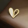 Nuevo Estilo Coreano Dulce Lindo Incrustado con Piedras Amor Fritillaria Pin Pequeño Todo Fósforo Corazón Broche con Forma de Corazón Pin de Cuello Regalo para Mujer