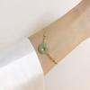 Pulseira da Sorte Pingente Ping An de Ágata Jade Natural Estilo ins Feminino Cordão Simples Pulseira Celebridade da Internet