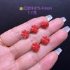 Pulsera Accesorio de Flor Pequeña de Arena Roja de Alto Contenido Natural, Trébol de Cuatro Hojas, Adorno Propicio y Cumplidor de Deseos, Fortuna en la Mano, Cinabrio