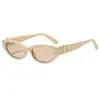 Gafas de Sol Pequeñas con Montura Transparente Estilo Ojo de Gato Estilo Callejero Europeo y Americano Gafas Unisex Versátiles de Moda Tendencia 206 D110