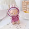 Ropa para Bebé Labubu de Primera, Segunda y Tercera Generación 17cm Labubu Sentado Fiesta Ropa Labubu Sudadera con Capucha de Color Puro