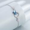 Collar de Plata de Ley S925 Flor de Mariposa Pulsera de Cristal Europea y Americana Pendientes de Amazon Set de Joyería de Plata