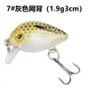 Mini Isca Peixe Gordo Estilo Rock 3cm/1.9G Plástico Isca Realista Isca Dura Equipamento de Pesca Atacado Isca Falsa