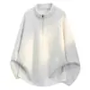 Sudadera con capucha Retro Americana de Media Cremallera y Cuello Alto para Hombre, Tendencia de Primavera de Marca, Holgada, Casual, Estilo Nuevo, Ropa Deportiva, Manga Larga