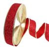 2m / Rollo 5cm Ancho Cinta Brillante Dorada Salpicada Decoración Árbol de Navidad Embalaje de Regalo Plegable Artesanía DIY