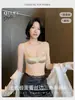 Lingerie de Renda Cetim Estilo Francês para Mulheres, Fina, Push-Up, Coleta Lateral dos Seios, Antiquebra de Seios, Sem Fio, Sutiã de Bojo Triângulo Respirável