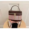 Moda Estilo Coreano Chique 2026 PU Arco-Íris Trançado Corrente Chique Tendência Ombro Único Transversal de Mão Caixa Bolsa para Celular