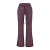 Nuevos pantalones de yoga estilo americano acampanados, cintura baja elástica, corte holgado, con caída, pierna recta, pantalones deportivos finos para mujer, casual de pierna ancha