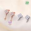[Accesorios] Aguja de Plata S925 Accesorios de Perlas Aretes de Perlas Aretes de Tuerca Accesorios de Alambre para Oreja Baño de Oro Real