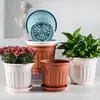 Maceta de aspecto cerámico estilo retro, diámetro extragrande, diseño nórdico, material de resina engrosada, adecuada para rosas, flores frescas y plantas verdes, con características transpirables y de control de raíces