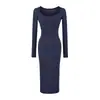 Vestido Cadyshan de chica guapa con escote de corazón de melocotón plisado y manga larga 2026 principios de otoño nuevo sexy ajustado bodycon