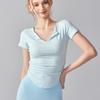 Camiseta deportiva de manga corta para mujer, para yoga, pilates, fitness, secado rápido, transpirable, estilo Pure Desire, ajustada, para correr.