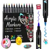 Suministro Exclusivo Transfronterizo de Marcadores Acrílicos de Doble Punta y Doble Color de 72 Colores para Graffiti DIY, Punta Suave, que No se Desvanecen, Apilables y Bolígrafos de Contorno