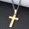 Joyas Más Vendidas en Amazon Moda Simple Cruz Acero de Titanio Pulido a Mano Colgante de Collar Tricolor