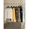 Té Verde Limón Otoño Nuevo Estilo Coreano Casual Versátil Holgado Adelgazante Ligero Cuello en V Manga Larga Camiseta para Mujer 11020