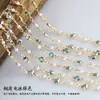 Cor de Cobre Preservadora de Cor 4mm Corrente de Pérolas Artificiais Pulseira Colar Caseiro Acessórios de Joias DIY Feitos à Mão Material de Embalagem para Acessórios