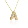 Collar Oceánico de Caracola, Estrella de Mar y Concha de 26 Letras para Mujer, Cadena para Clavícula con Letra Inglesa Incrustada de Diamantes y Burbujas