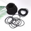Ligas para el Cabello Negras de Alta Elasticidad de 4 mm de Grosor Transfronterizas Bandas para el Cabello Cuidado del Cabello Bandas de Goma Sin Costuras Accesorios DIY Venta Directa de Fábrica